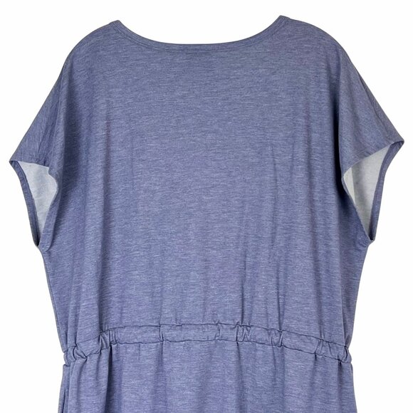32 Degrees Cool Womens XL Heather Blue V-Neck Drawstring Waist Dress Pockets EUC - Picture 7 of 11